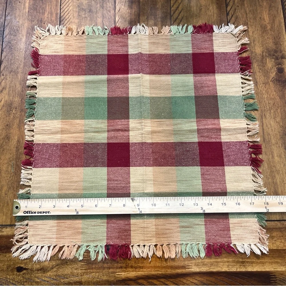 Home Classic 100% Cotton Fall Time  Set of 8 Plaid cloth napkins autumn 18”x 18”